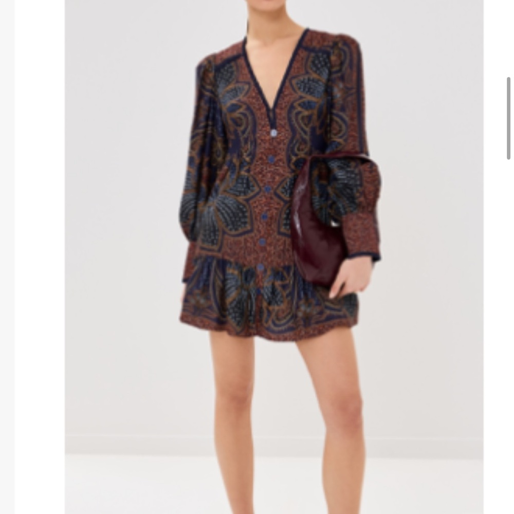 FARM RIO DRESS SHORT PAISLEY RUFFLE